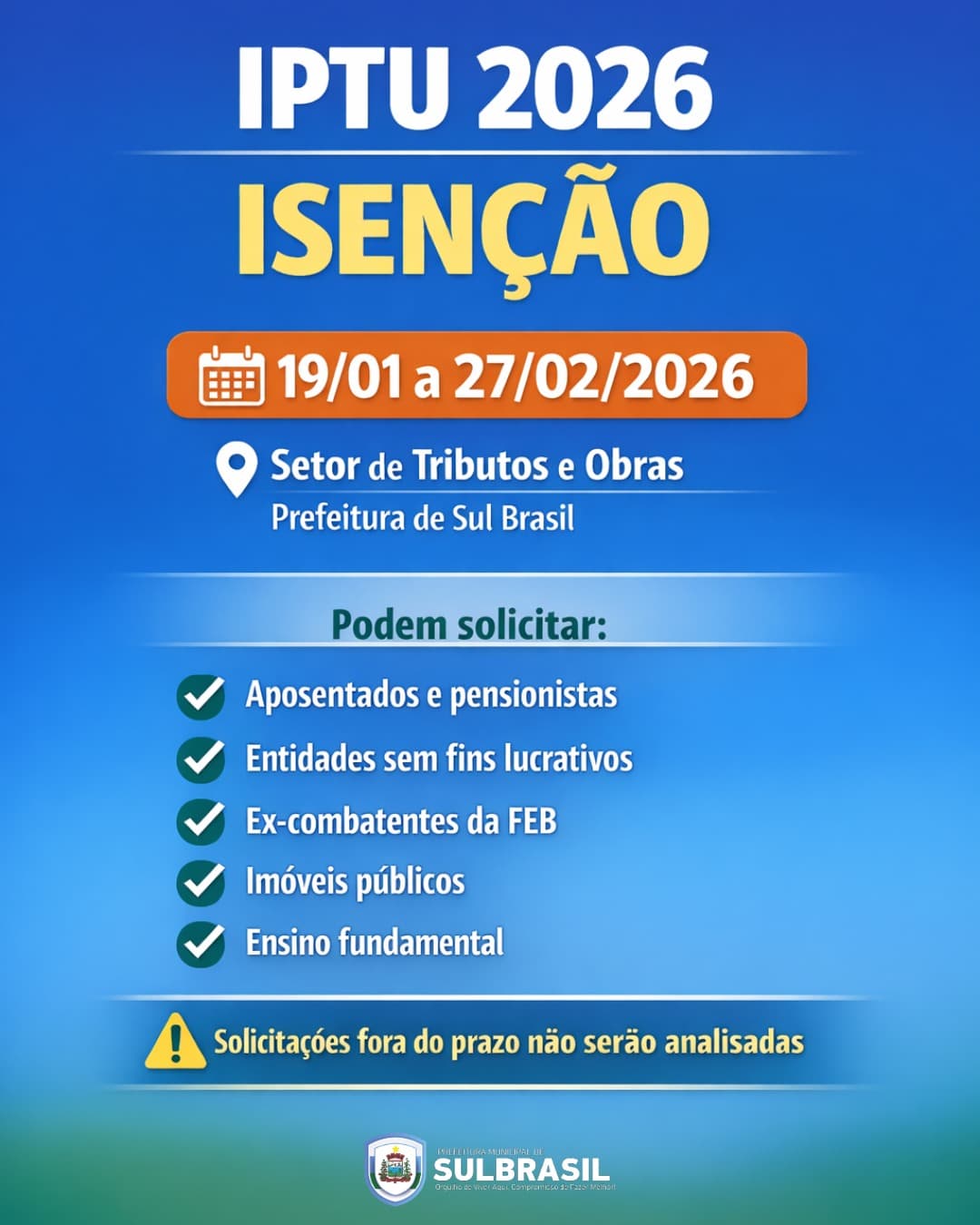Isenção do IPTU (Foto por Divulgação)