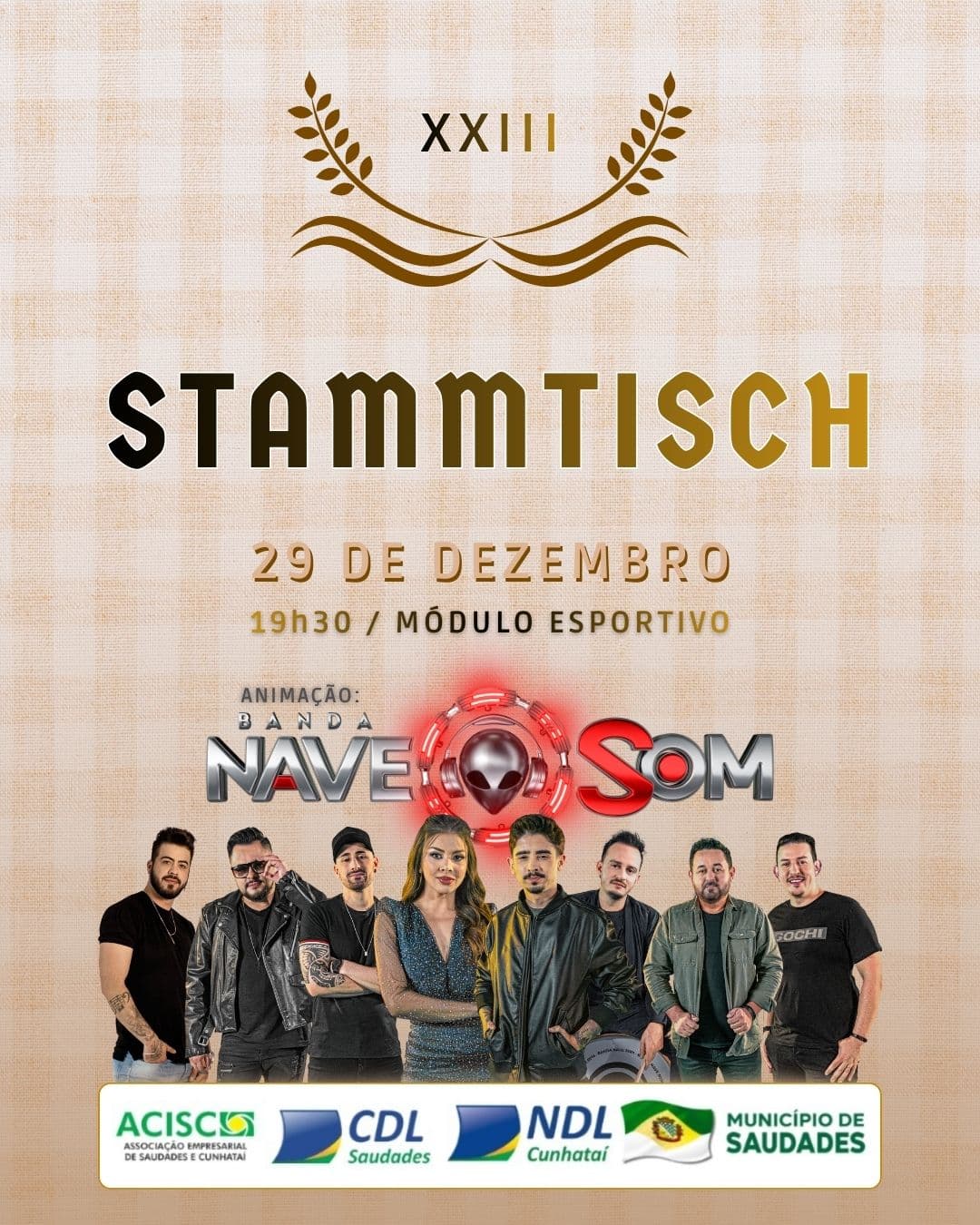 A animação da festa será da Banda Nave Som (por Ascom)