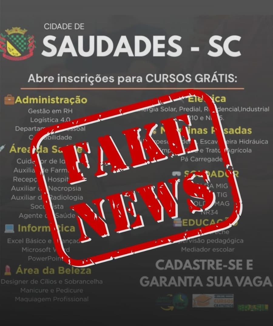 Prefeitura de Saudades alerta a população (Foto por Ascom)