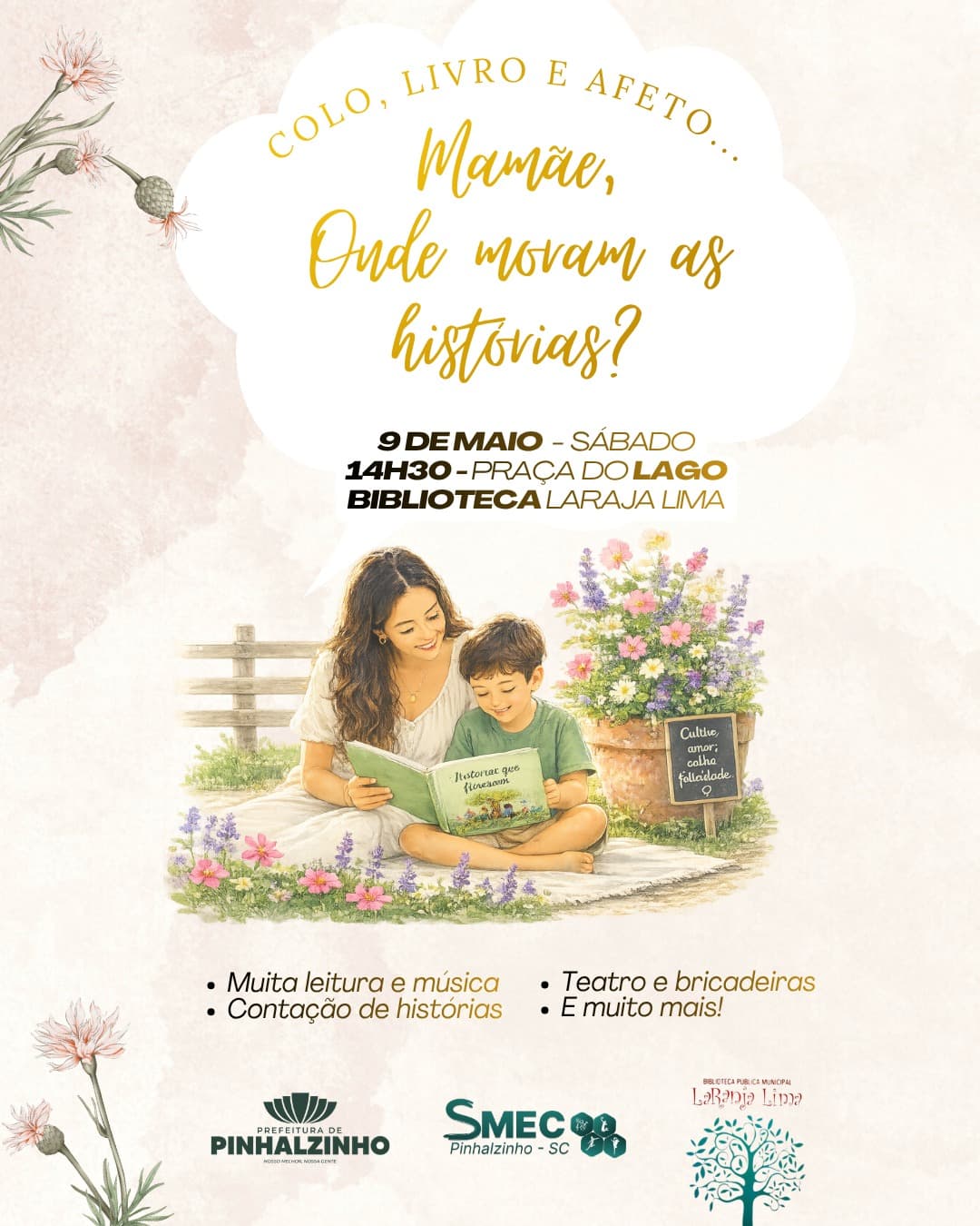 Histórias, afeto e cultura marcam programação especial de Dia das Mães em Pinhalzinho