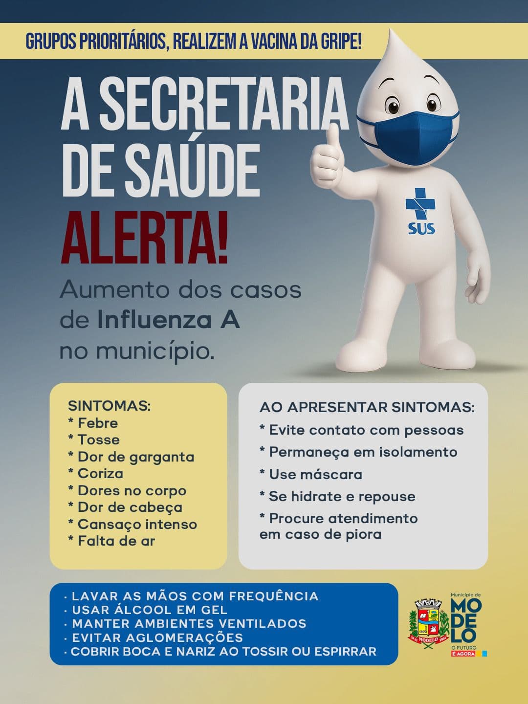 Modelo registra aumento nos casos de Influenza A e reforça medidas de prevenção