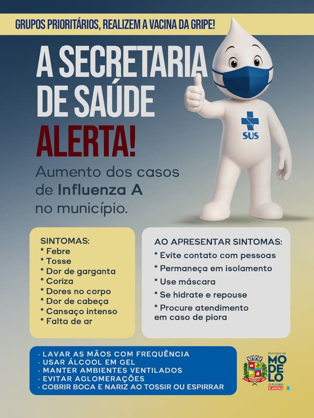 Modelo registra aumento nos casos de Influenza A e reforça medidas de prevenção