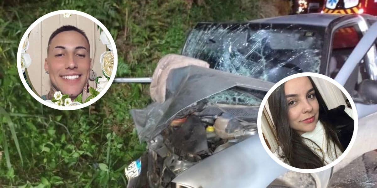 Jovens namorados mortos em batida com motorista bêbado são identificados em SC (Foto por Redes sociais/Reprodução/ND)