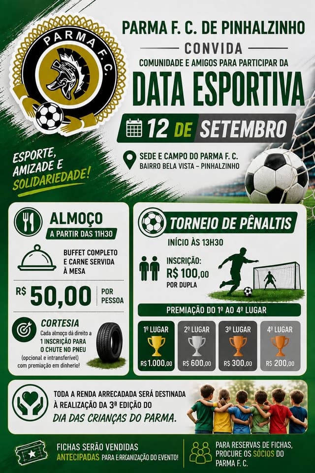 Parma F. C. promove evento esportivo e beneficente no bairro Bela Vista