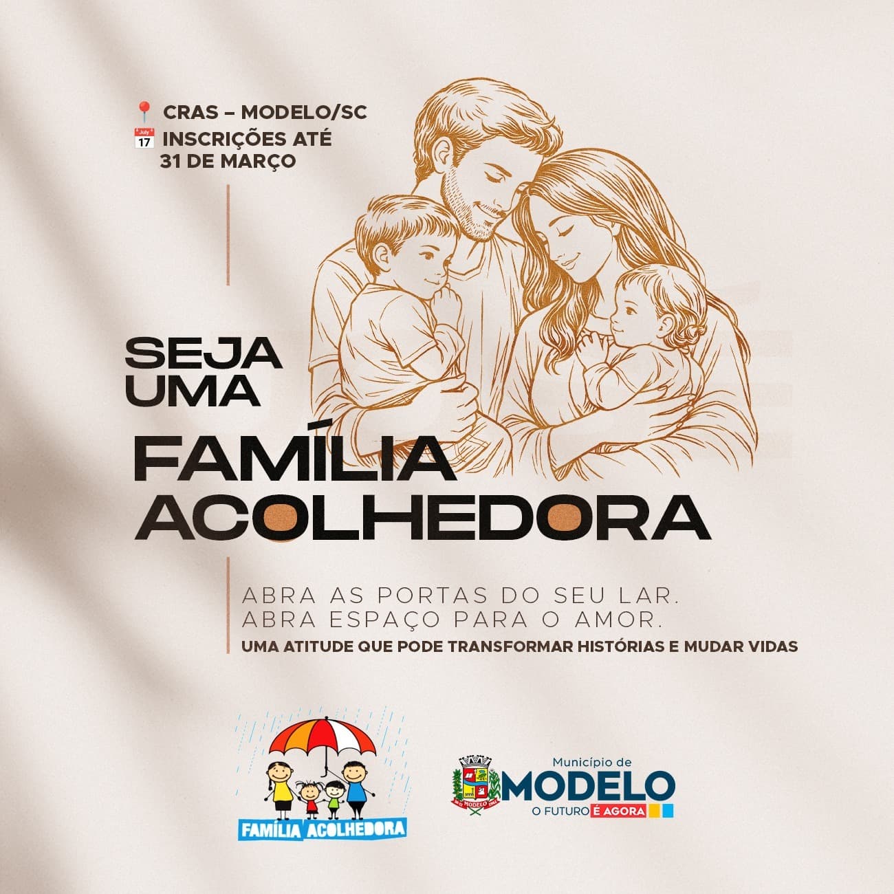 Município de Modelo abre inscrições para Famílias Acolhedoras (Foto por Ascom)