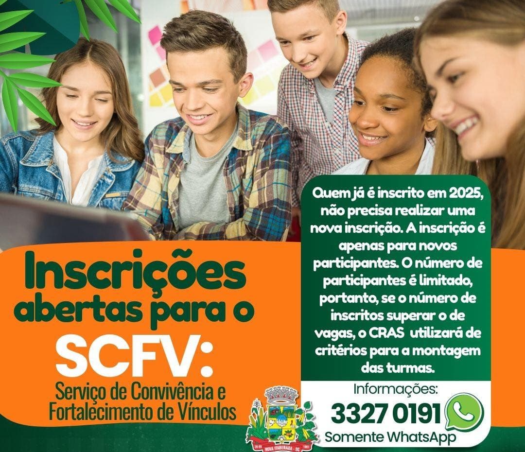 Abertas as inscrições para o SCFV em Nova Itaberaba