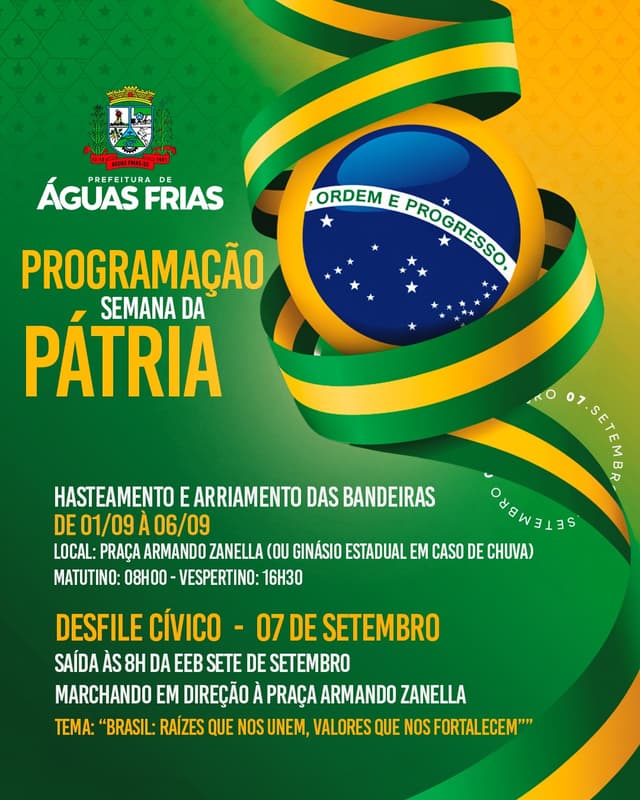 Águas Frias celebra 204 anos da Independência do Brasil com homenagem cívica e apresentações culturais