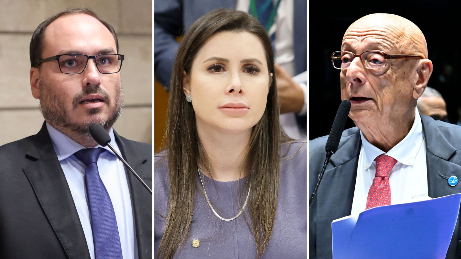 Carol De Toni, Esperidião Amin e Carlos Bolsonaro aparecem como principais nomes no cenário da disputa ao Senado (Foto por Divulgação)