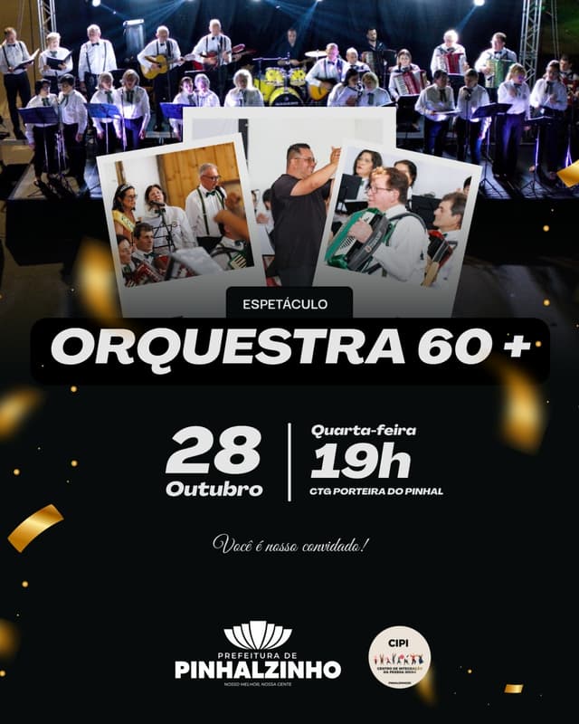 Orquestra 60+ se apresenta nesta quarta-feira em Pinhalzinho