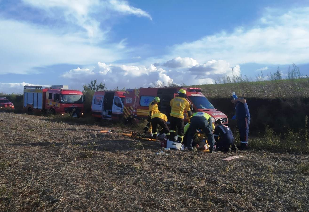 Batida ocorreu no interior de Xanxerê (Foto por Corpo de Bombeiros)