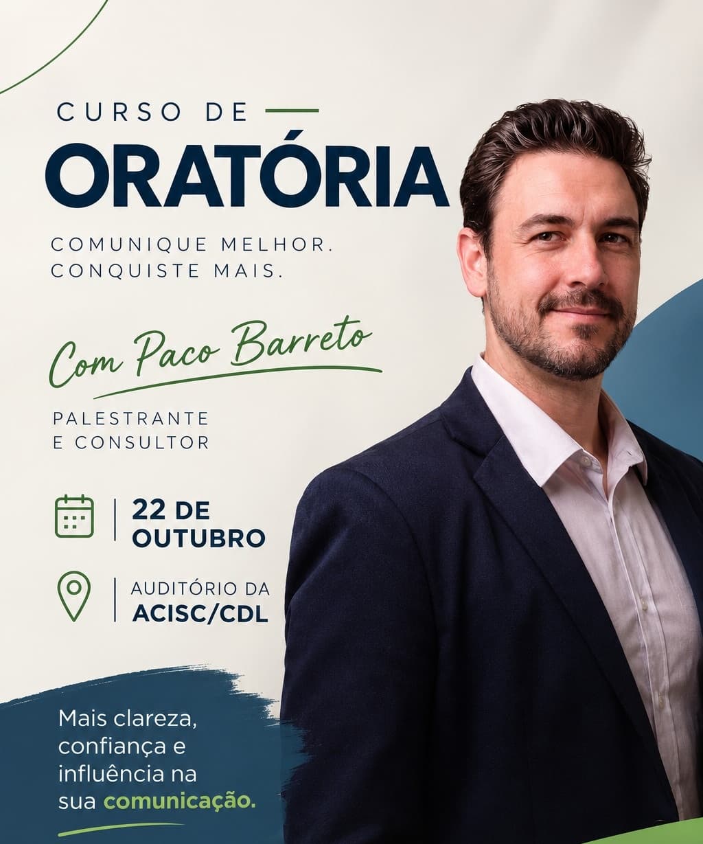 Curso de Oratória será realizado em Saudades no dia 22 de outubro
