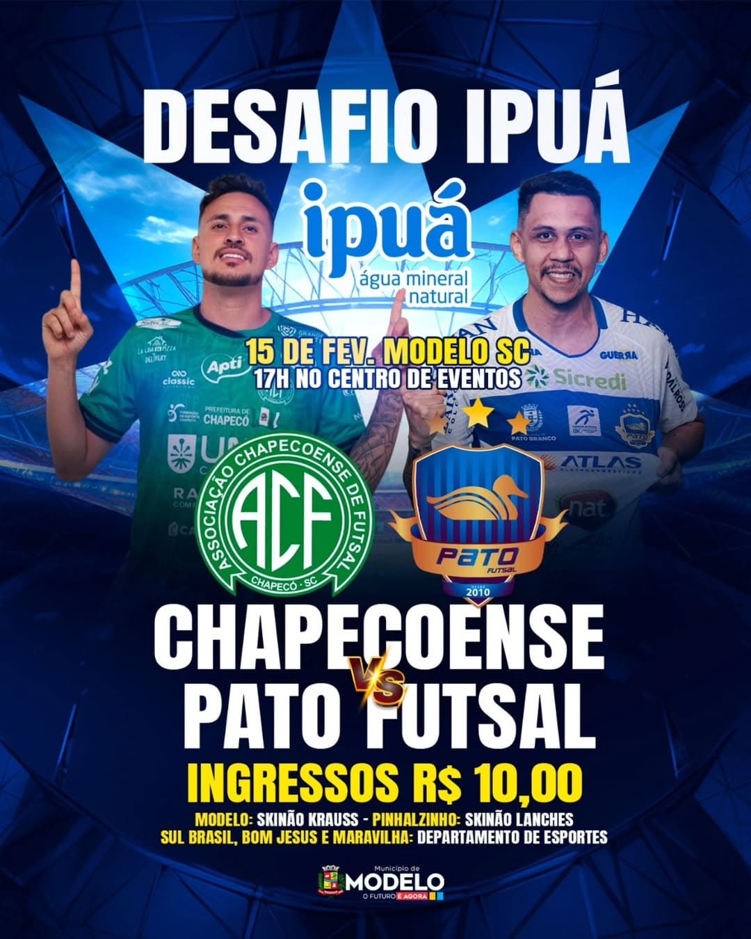 Chape e Pato Futsal fazem amistoso em Modelo