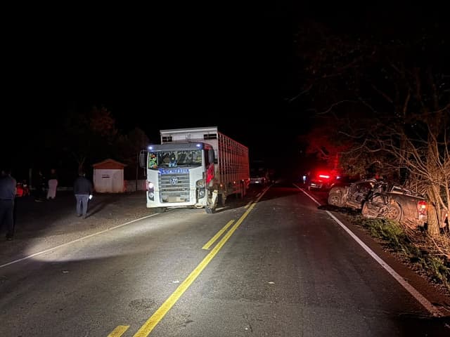 Motorista morre em colisão entre caminhão e caminhonete na SC-283, em Caibi