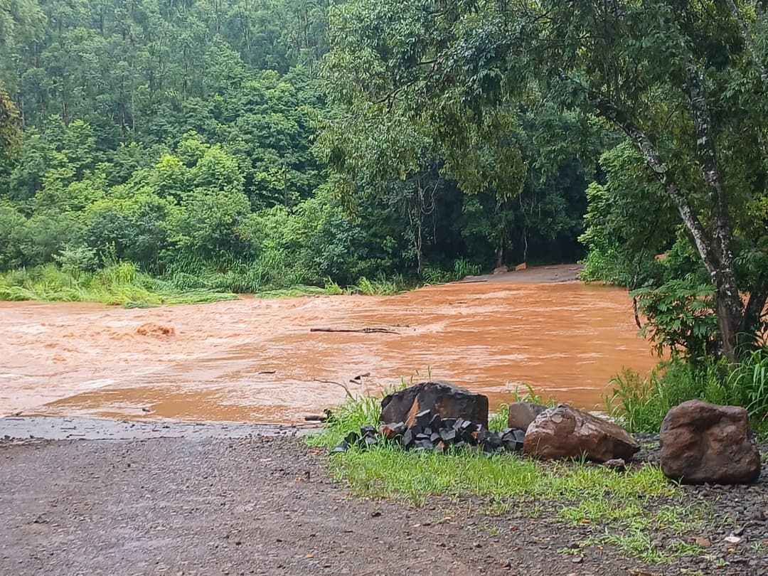 Chuva intensa marca a virada do ano no Oeste de Santa Catarina