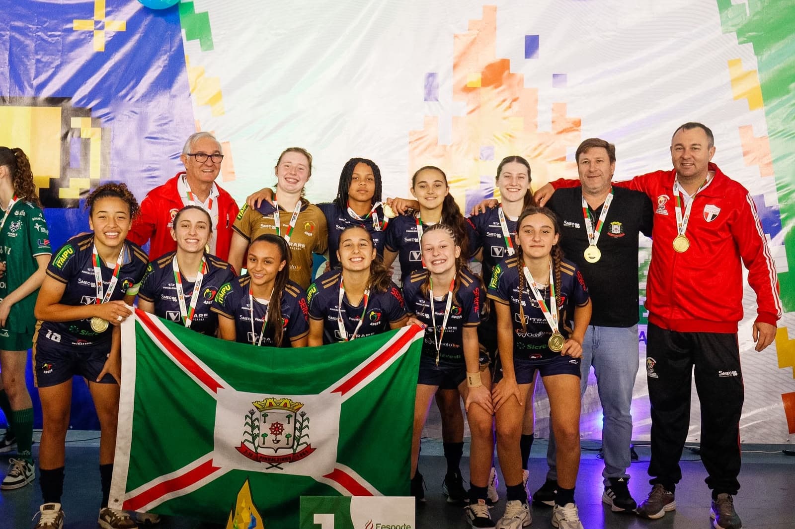 Pinhalzinho é tetracampeão no futsal feminino da OLESC (Foto por Divulgação)