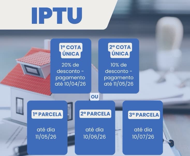 Prefeitura de Águas Frias divulga prazos e formas de pagamento do IPTU 2026