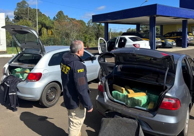 PRF intercepta comboio com 360 quilos de maconha na BR-282 em Joaçaba