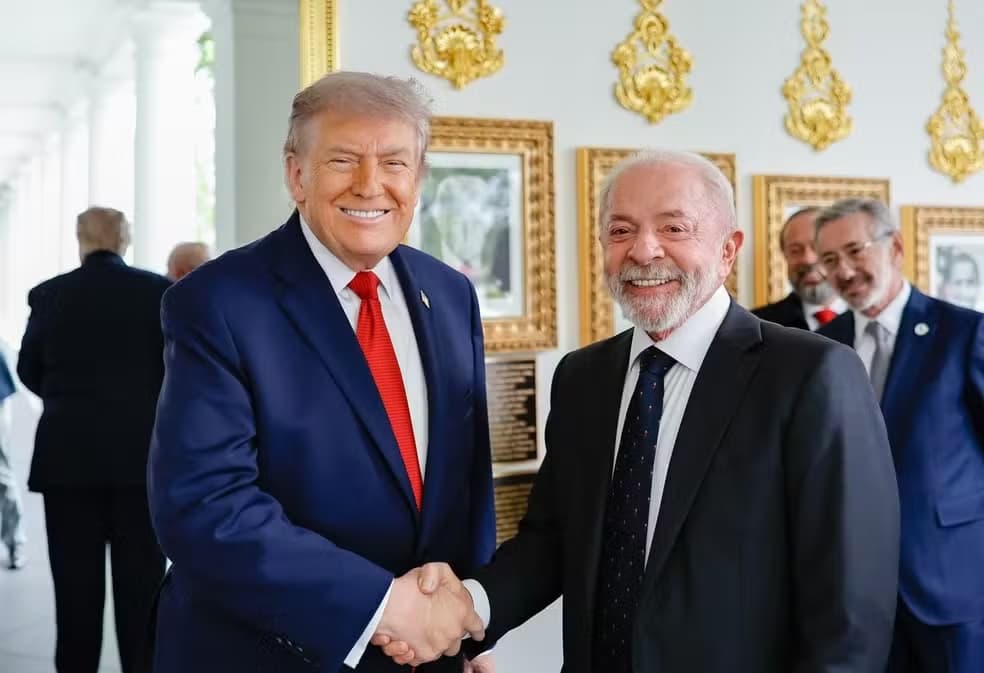 Trump e Lula durante encontro na Casa Branca, em 7 de maio de 2026 (Foto por Presidência da República)