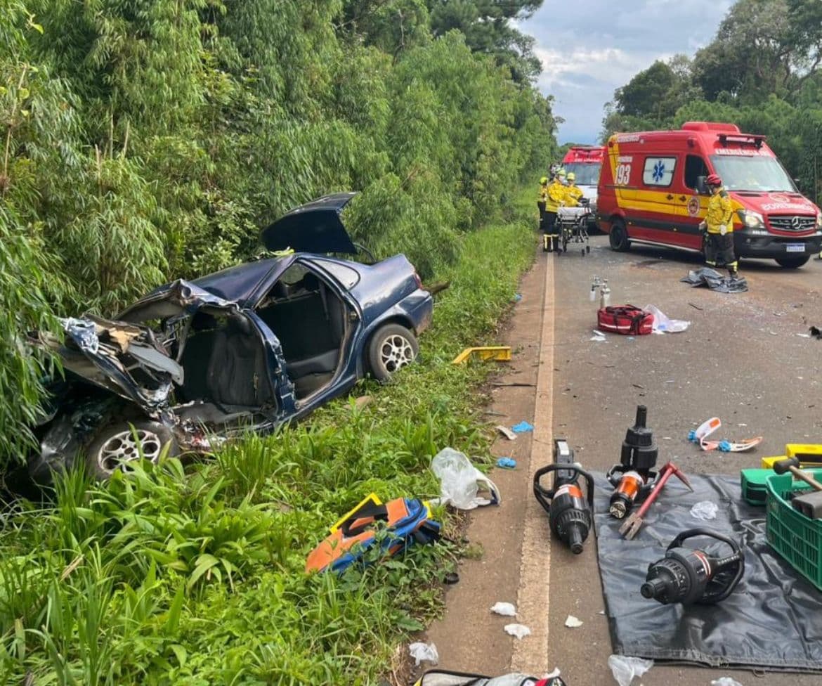 Impacto na SC-154 deixou criança morta e quatro pessoas encaminhadas ao hospital (Foto por Divulgação)