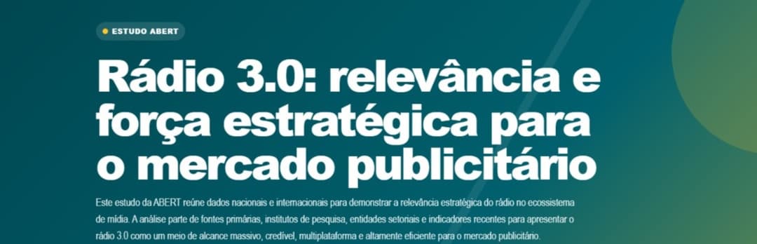 Estudo da ABERT destaca potencial do Rádio 3.0 para fortalecer mercado publicitário