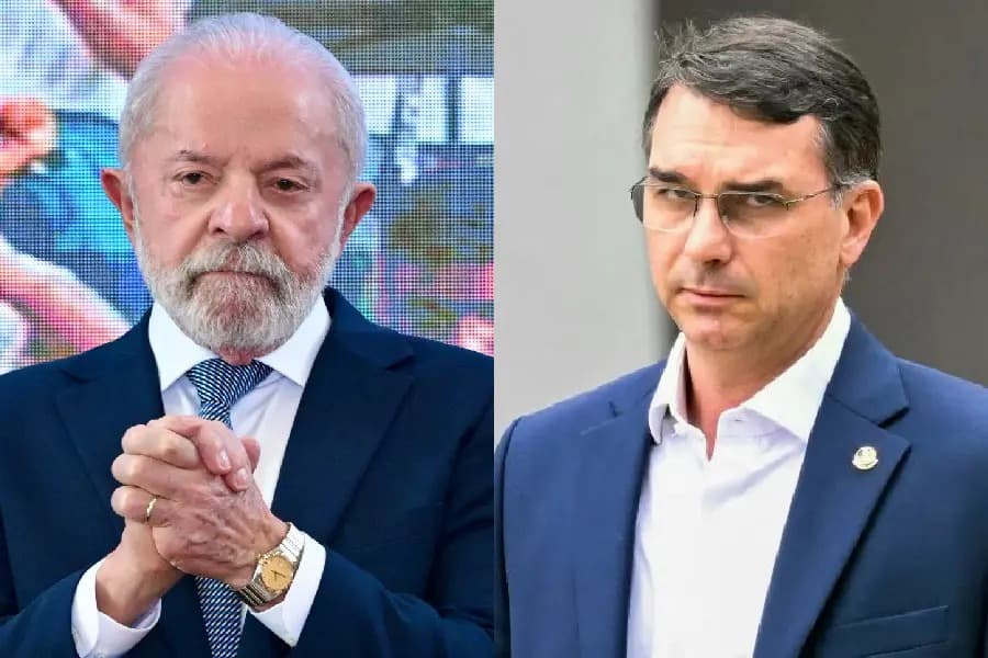 Com 45,3% contra 44,7%, Flávio Bolsonaro e Luiz Inácio Lula da Silva aparecem tecnicamente empatados na corrida pelo Planalto (Foto por Divulgação)