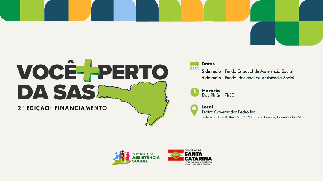 SAS abre inscrições para eventos sobre financiamento da assistência social em Florianópolis