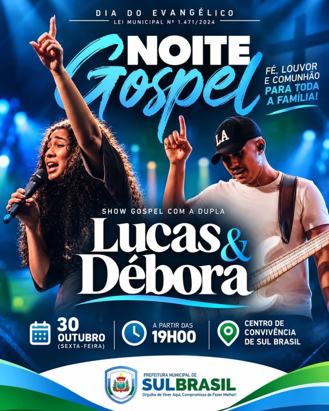 Noite Gospel marca comemoração do Dia do Evangélico em Sul Brasil
