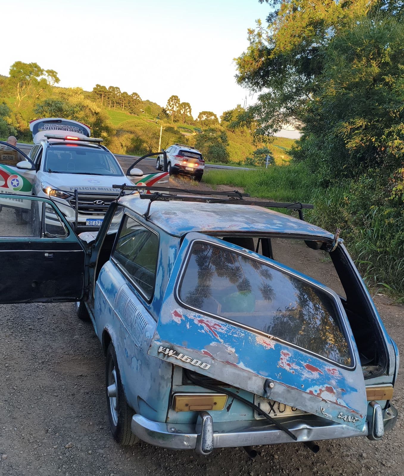 Veículo furtado é recuperado e homem é preso por receptação na BR-282 (Foto por PM)