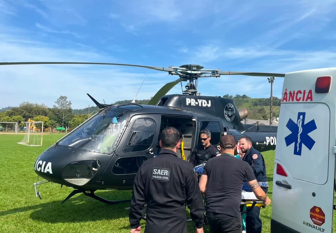 Jovem sofre choque elétrico de alta tensão em Cunhataí