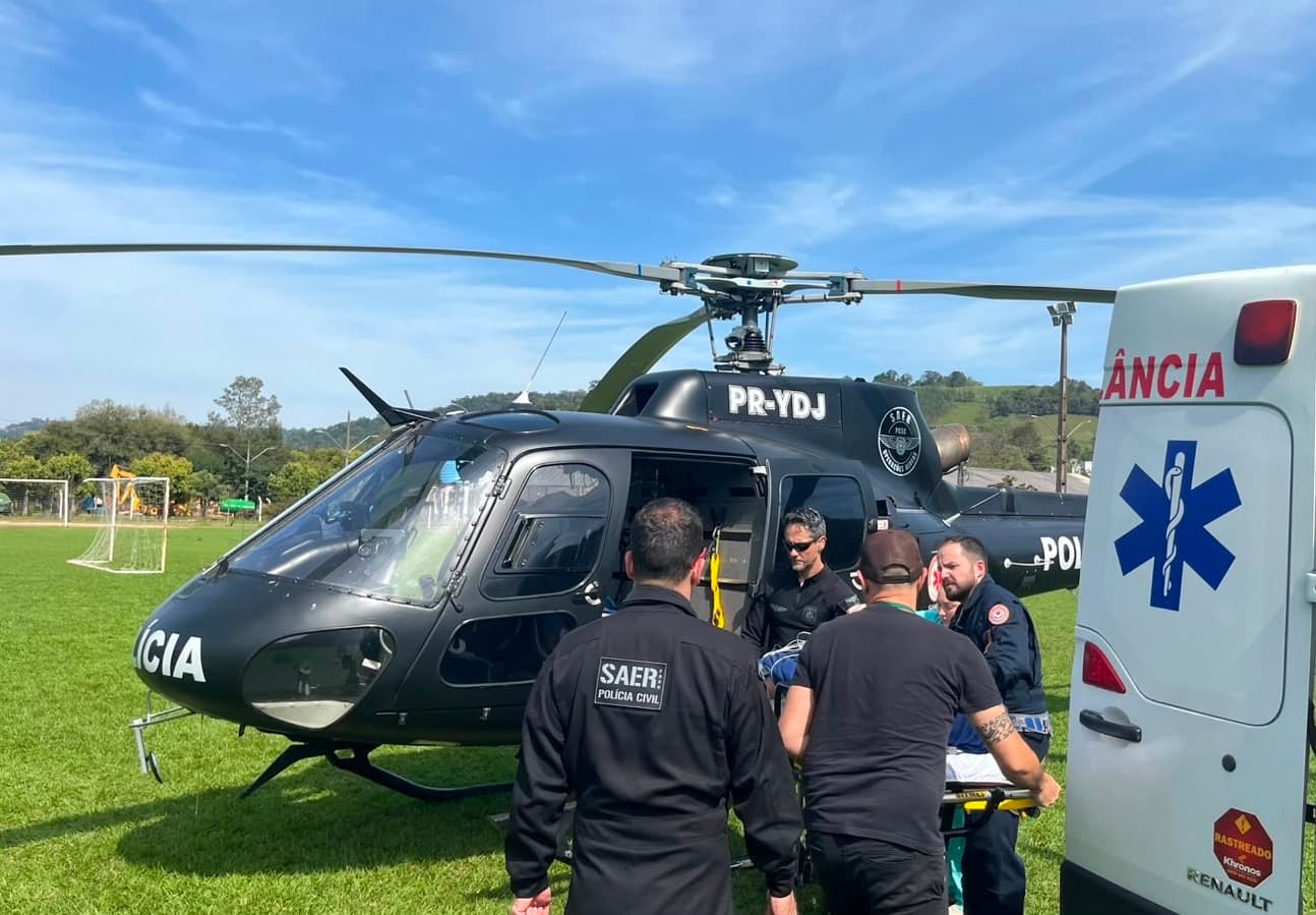 Jovem sofre choque elétrico de alta tensão em Cunhataí