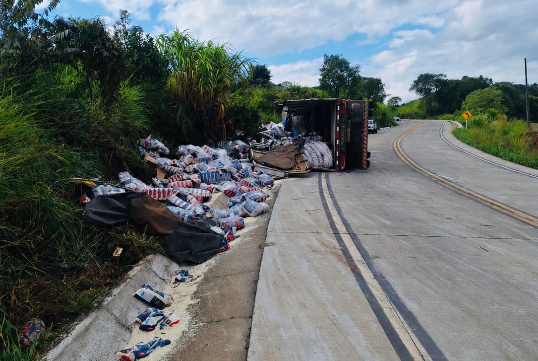 Veículo era ocupado apenas pelo motorista (Foto por Polícia Militar Rodoviária)