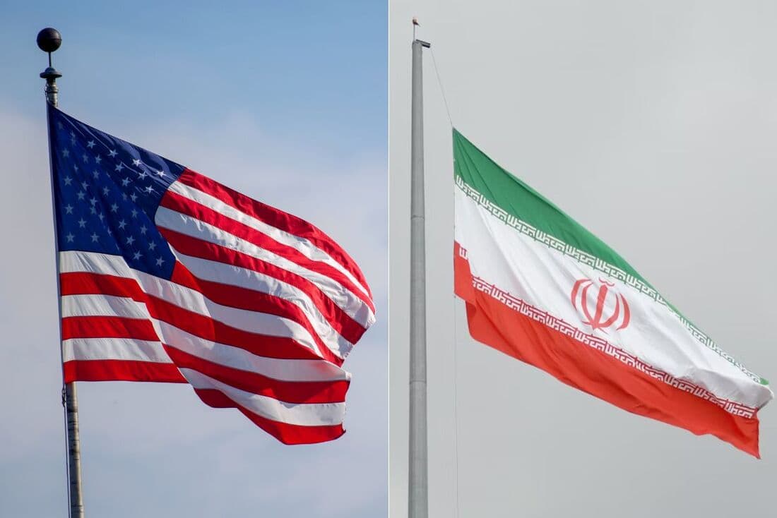 Bandeiras dos Estados Unidos e do Irã (Foto por Canva e Unsplash)