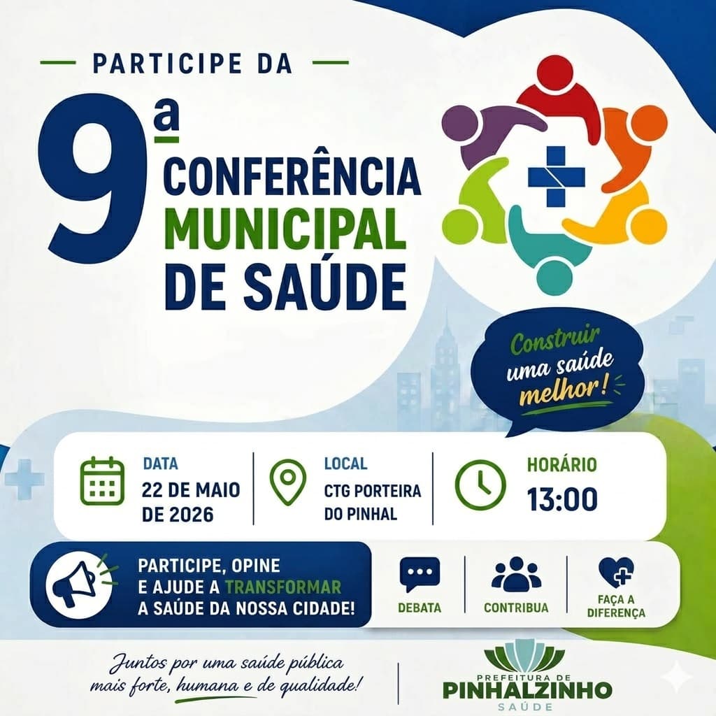 9ª Conferência Municipal de Saúde convida população a participar das decisões do setor em Pinhalzinho (Foto por Ascom)