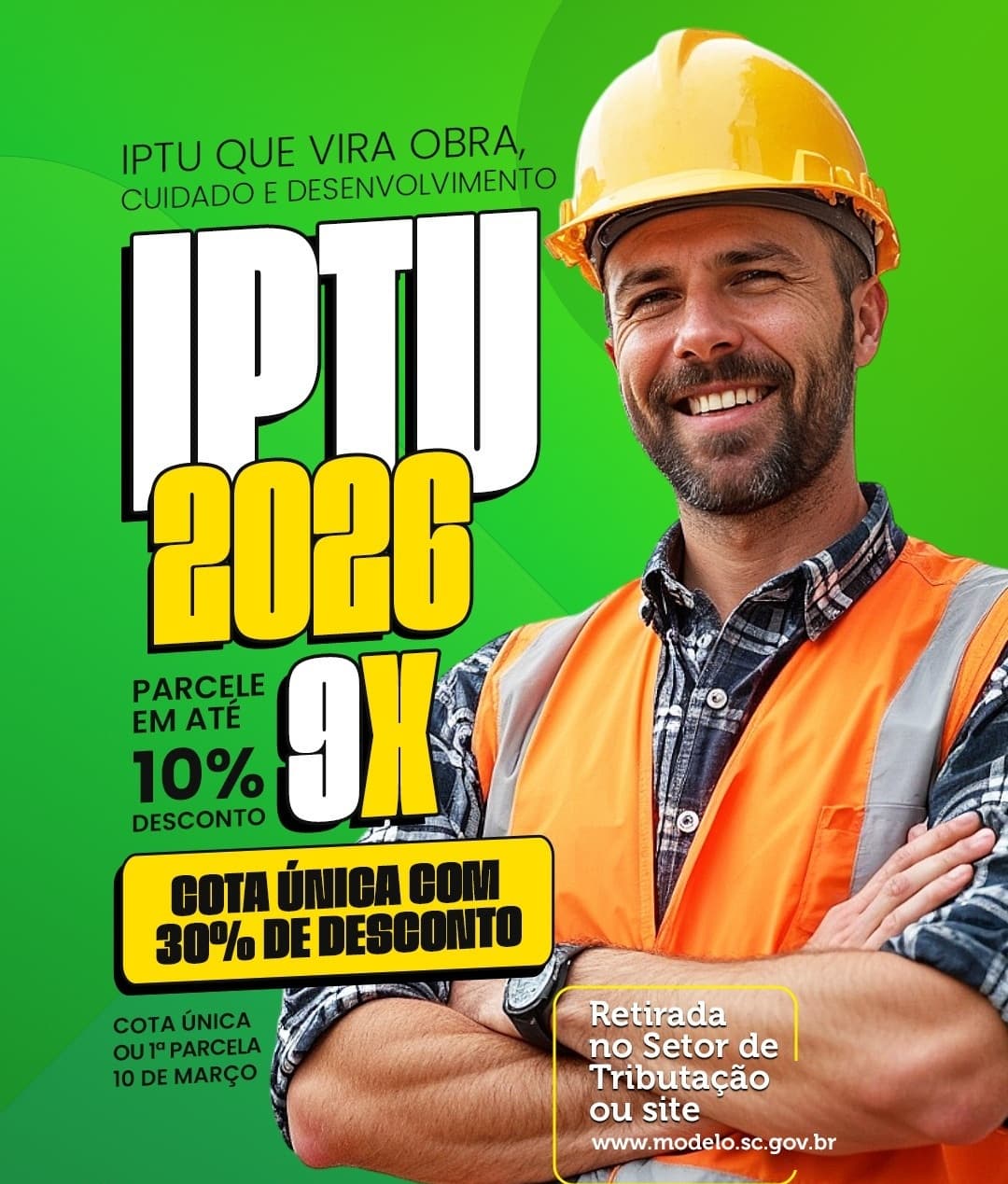 IPTU 2026 já está disponível em Modelo (Foto por Ascom)