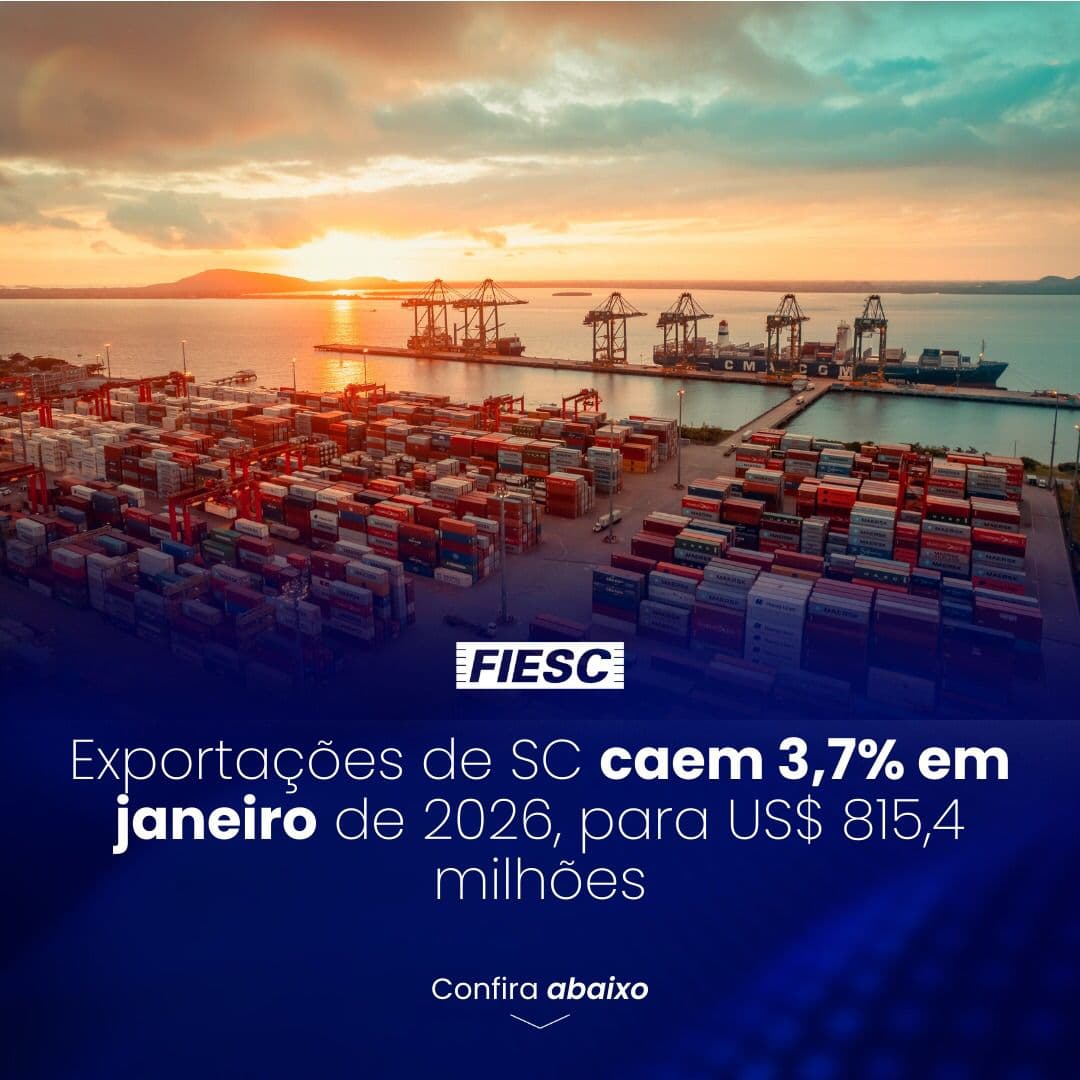 Exportações de Santa Catarina caem 3,7% no início de 2026