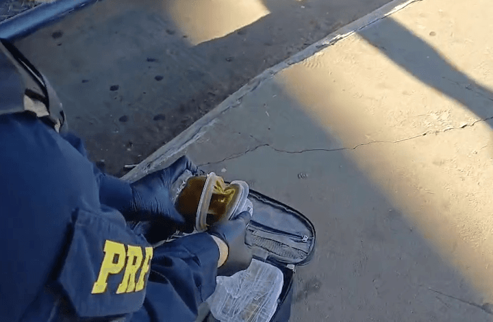 Material estava em bagagem (Foto por PRF)