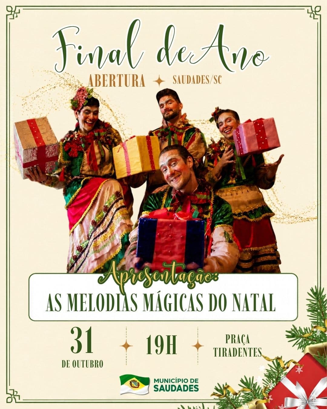 Saudades abre programação de Natal neste sábado com apresentação especial