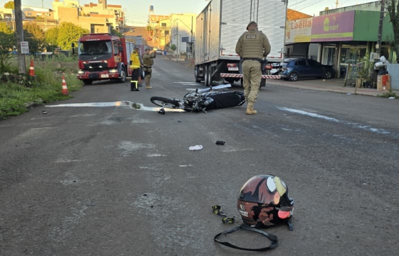 Campo Erê: Motociclista morre em gravíssima colisão