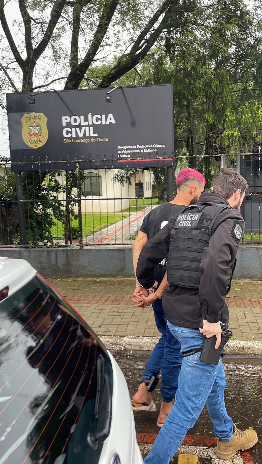 Homem de 24 anos foi preso preventivamente em São Lourenço do Oeste durante investigação por violência e ameaças (Foto por ASCOM)