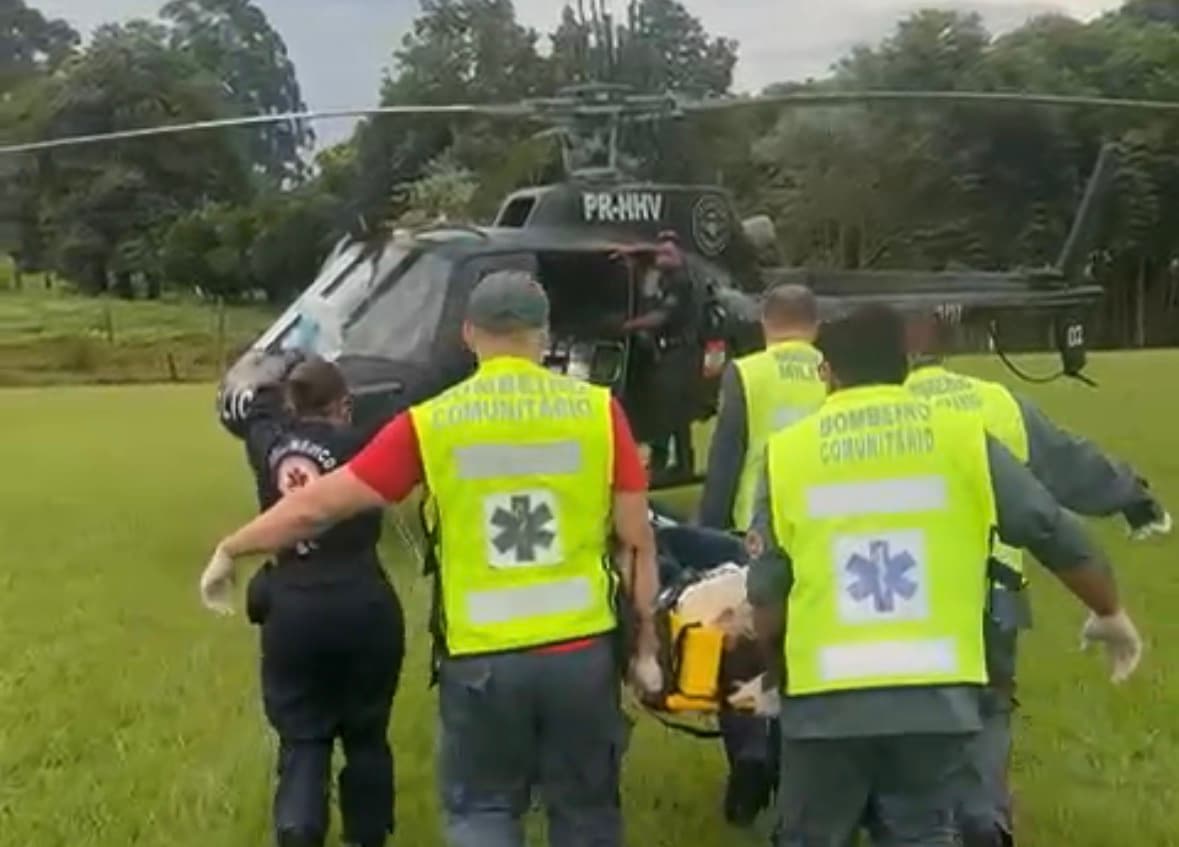 Equipes de emergência atenderam o produtor (Foto por Divulgação)