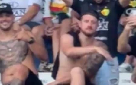 Durante derrota da Chape, torcedor do Brusque simula queda de avião na arquibancada