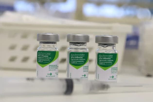 Frascos da vacina contra a influenza (Foto: Governo do Estado de São Paulo/Divulgação)