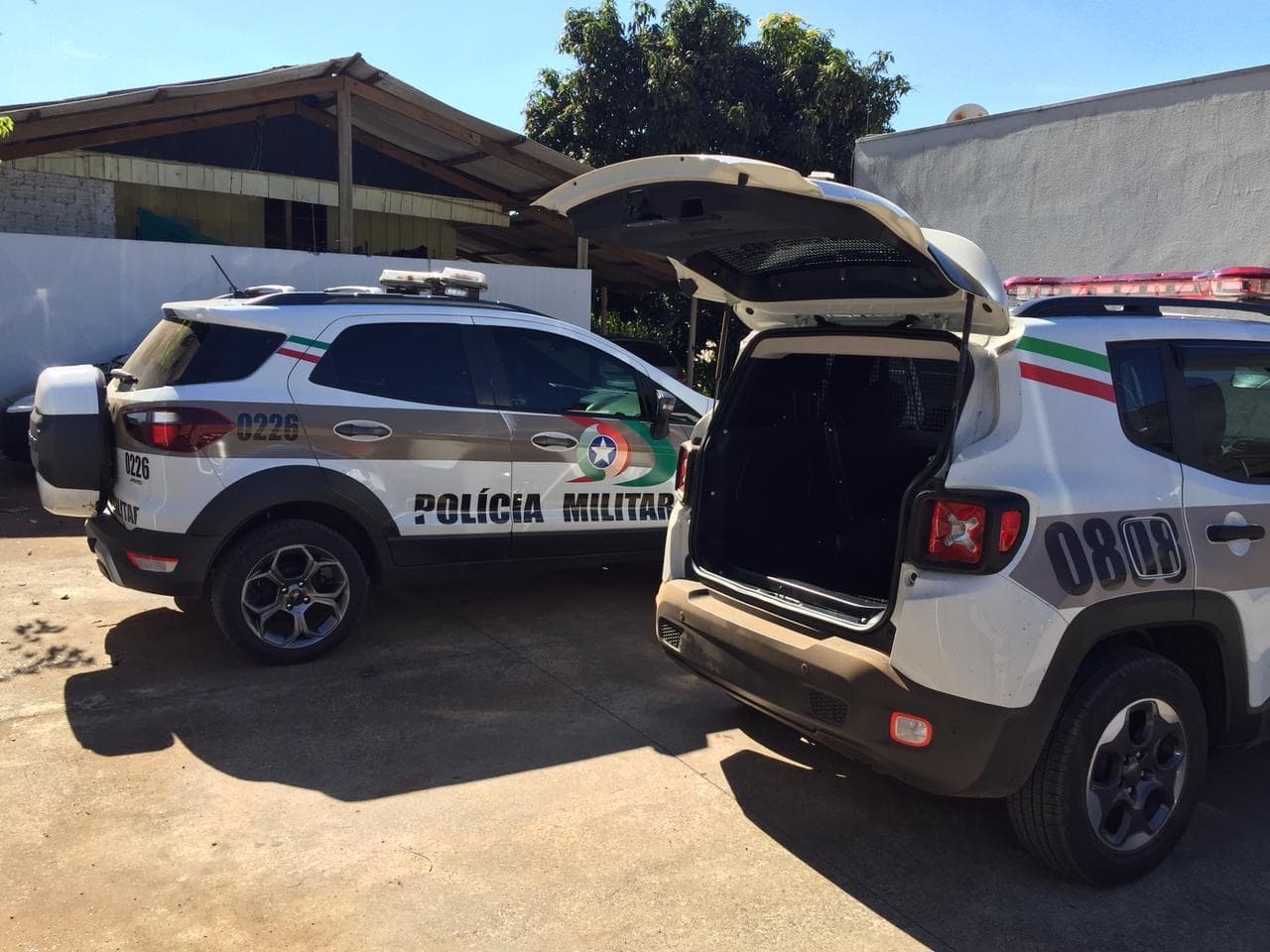 Viaturas foram mobilizadas na ocorrência (Foto: Polícia Militar)
