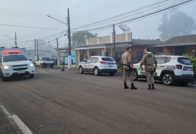 Local do crime em São Bernardino (Foto: Polícia Científica)