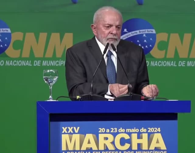 Lula discursou na abertura da 25ª Marcha dos Prefeitos em Brasília (Foto: CMN/Youtube/Reprodução)