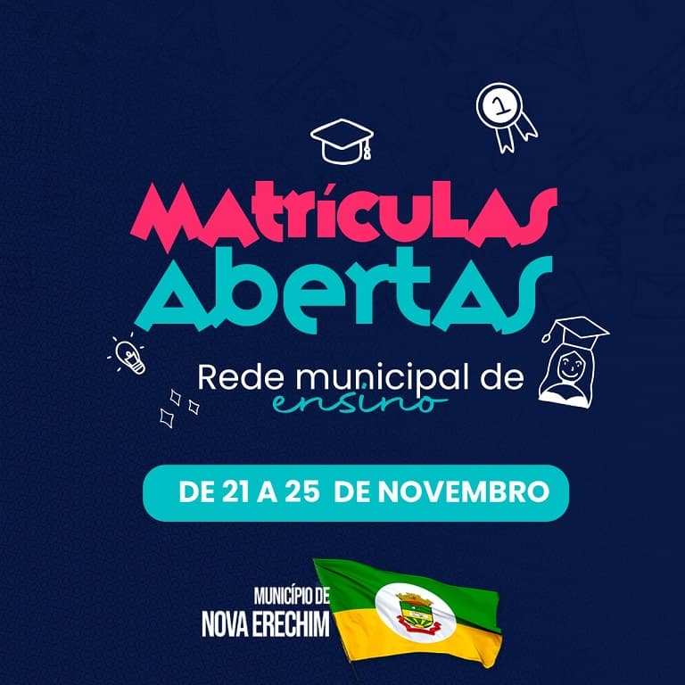 Matriculas na rede municipal de Nova Erechim estão abertas (Foto: Divulgação)