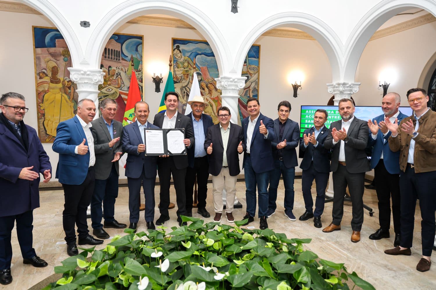 Santa Catarina e Paraná encerram disputa judicial de 35 anos com acordo de R$340 milhões (Foto: Roberto Zacarias/Secom)