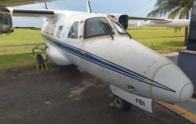 Aeronave é um modelo Mitsubishi Marquise (Foto: Ministério da Justiça)