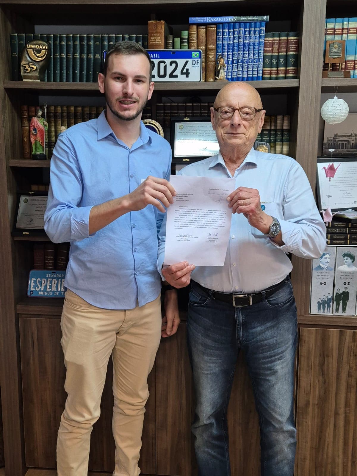 Vice-prefeito buscou emendas com o senador catarinense do Progressistas (Foto: Arquivo pessoal)