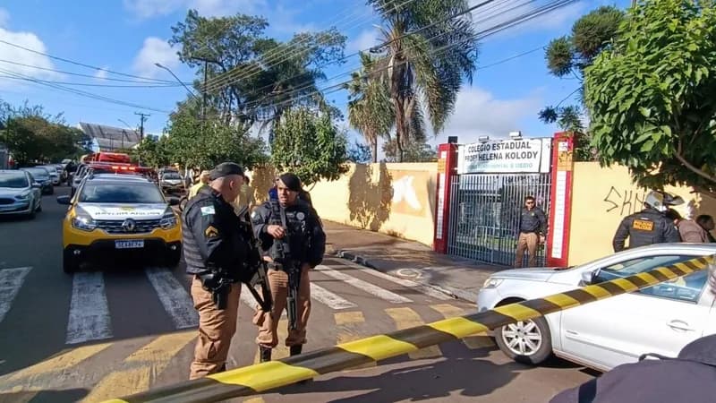 O ataque aconteceu no Colégio Estadual Professora Helena Kolody (Foto: Silvano Brito)